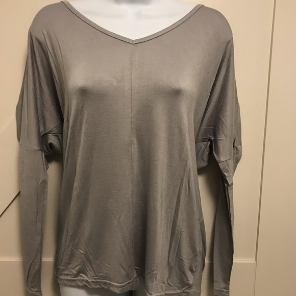 Deep v neck long sleeve top - Picture 3 of 3